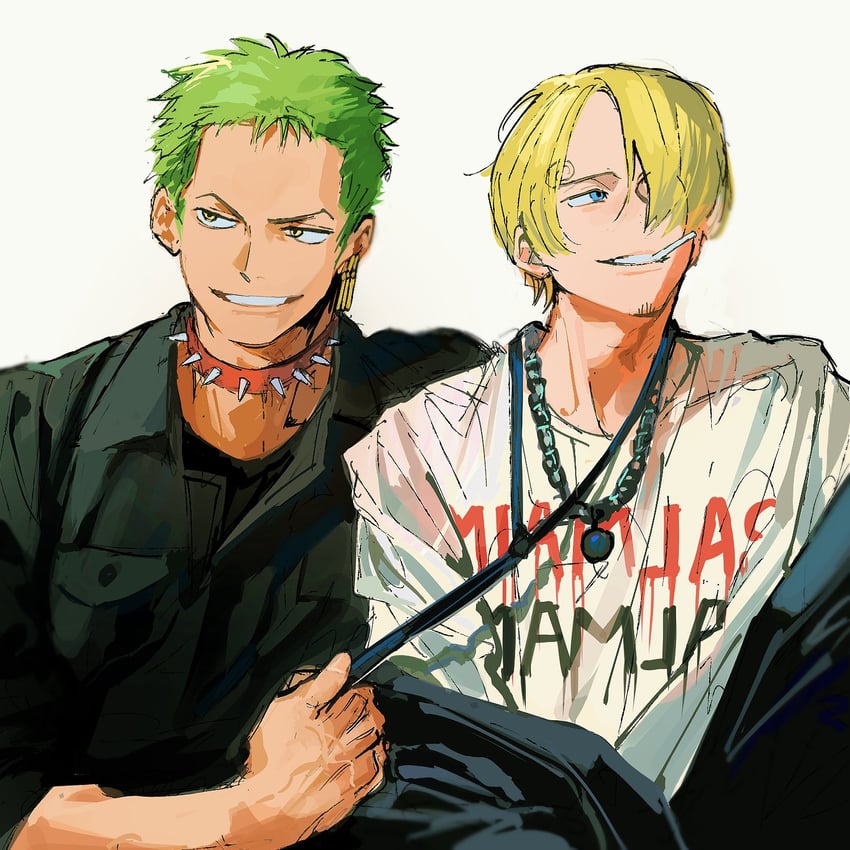 roronoa zoro and sanji (one piece) drawn by ynnn_m