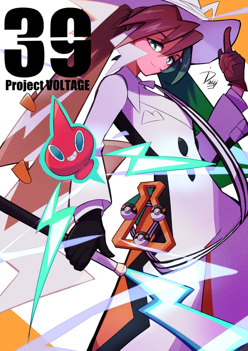 hatsune miku, rotom, and electric miku (pokemon and 2 more) drawn by ida_(idalol490)