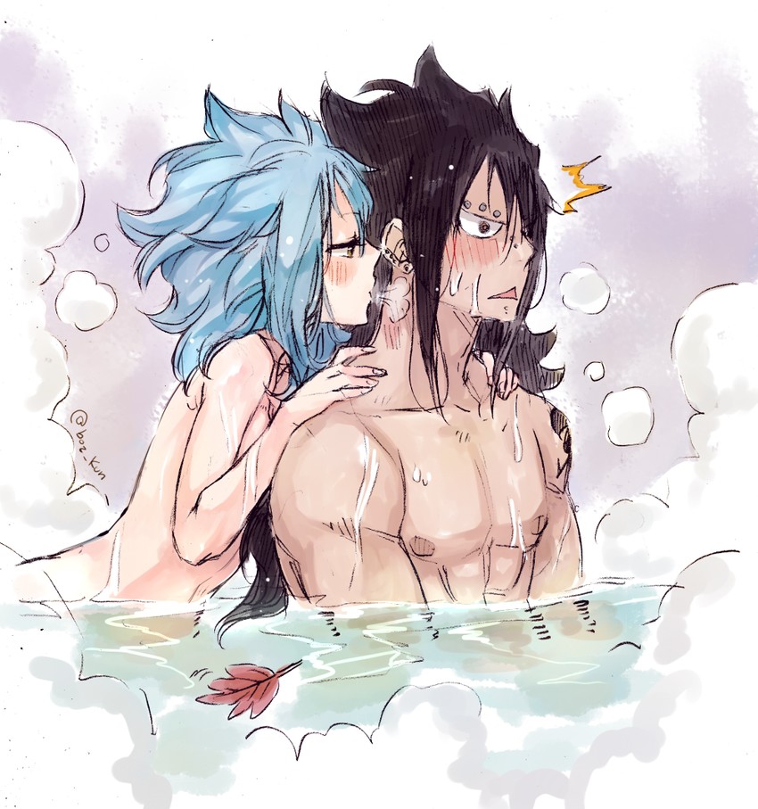 levy mcgarden and gajeel redfox (fairy tail) drawn by rusky