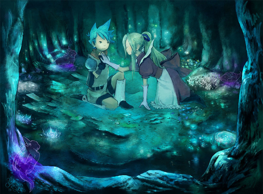 nina and ryu (breath of fire and 1 more) drawn by uzurara