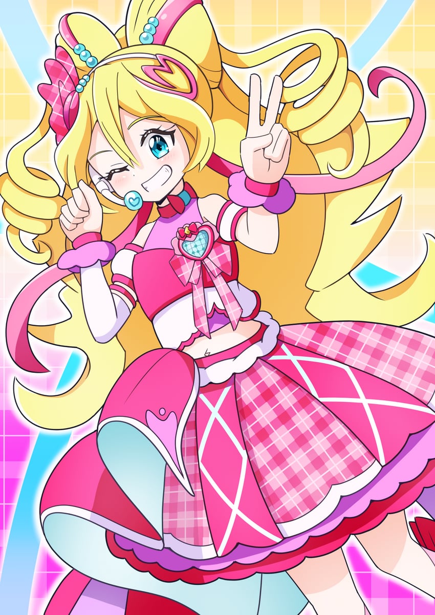 sakura uta and cure idol (precure and 1 more) drawn by sou_(dai_4n_you)