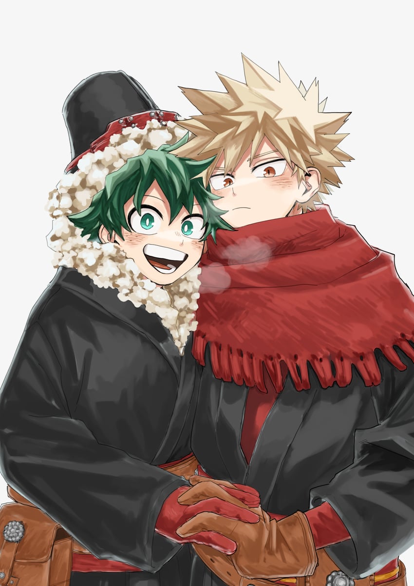 midoriya izuku and bakugou katsuki (boku no hero academia) drawn by hkt26as