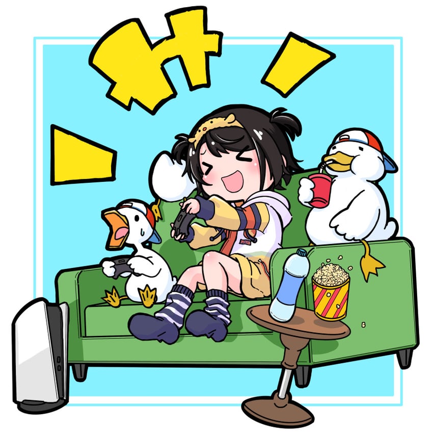 oozora subaru and subaru duck (hololive) drawn by egokorokid