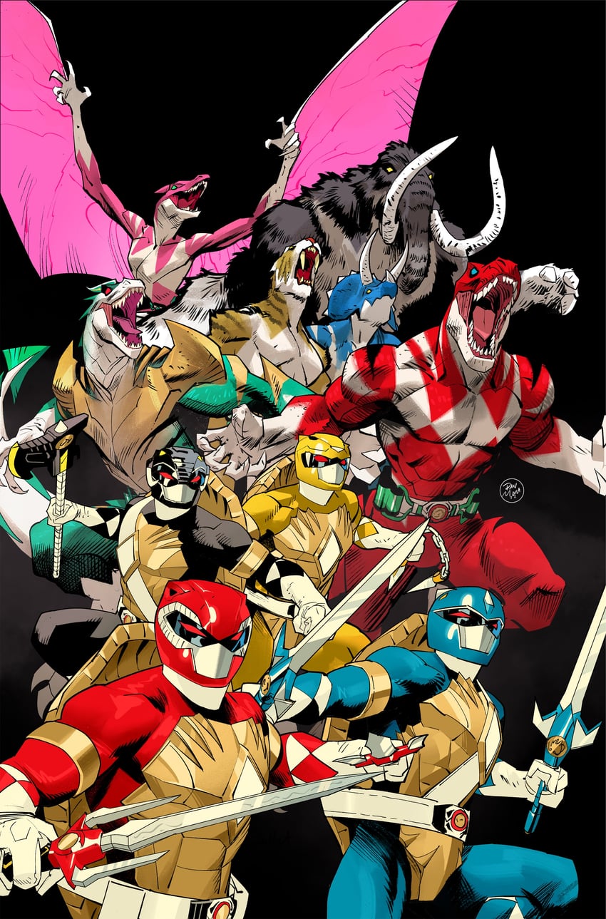leonardo, raphael, donatello, michelangelo, dragon ranger, and 21 more (super sentai and 4 more) drawn by dan_mora