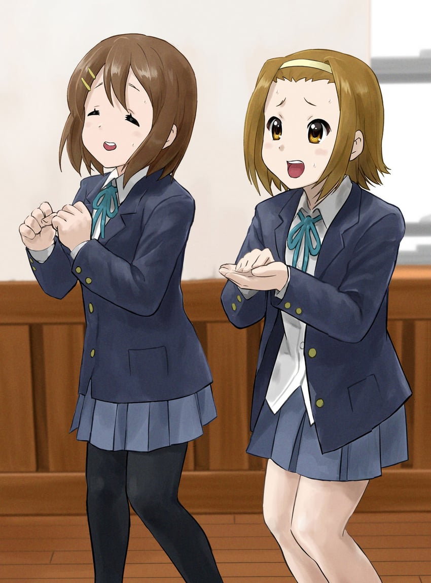 hirasawa yui and tainaka ritsu (k-on!) drawn by ishiyuki
