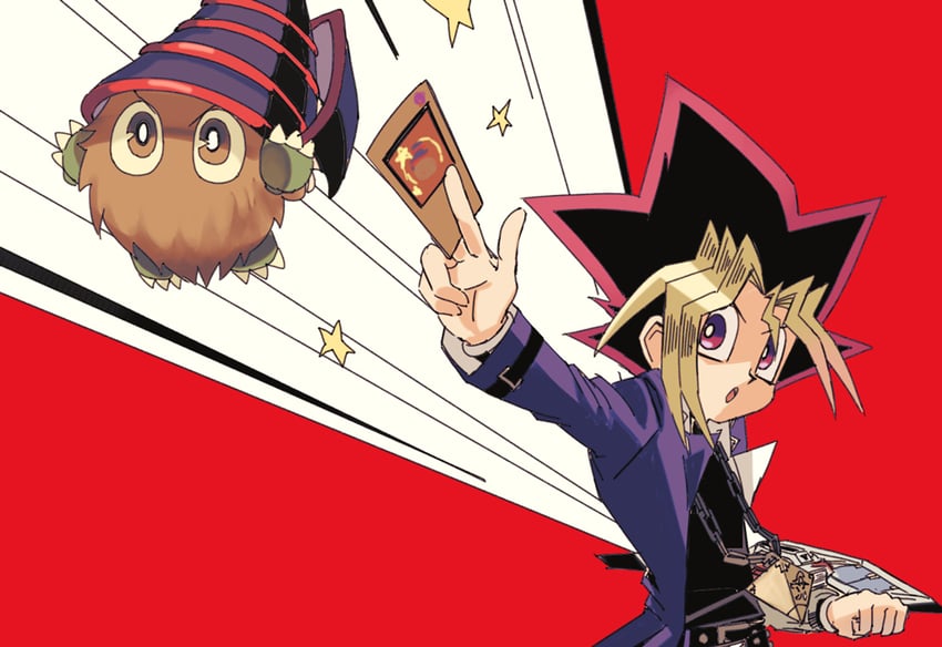 muto yugi, dark magician, and kuriboh (yu-gi-oh! and 1 more) drawn by shi_(shooo_ttt)