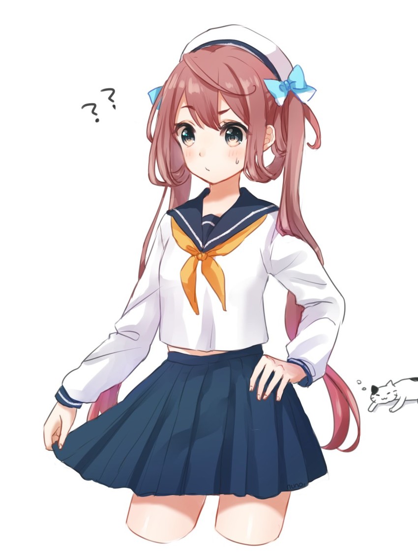 asagumo, error musume, and kneeling girl (kantai collection) drawn by nuno_(pppompon)