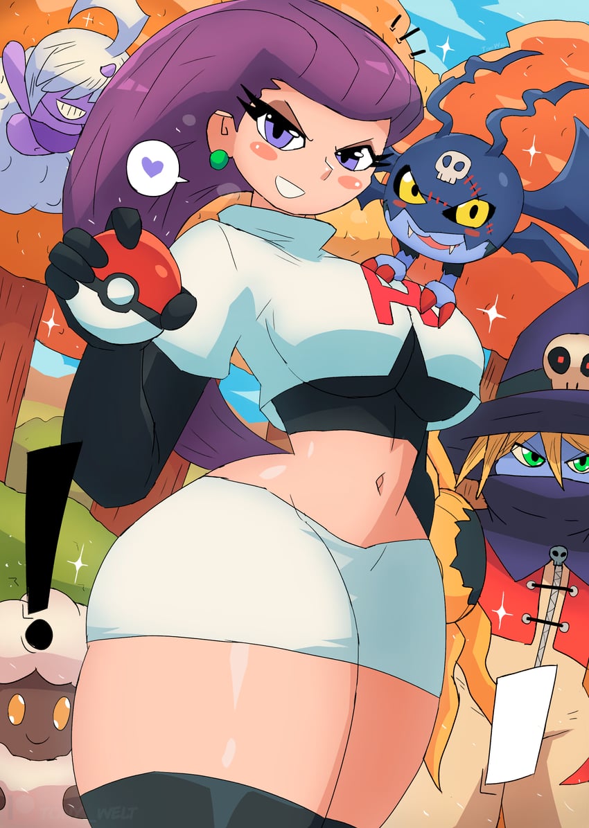 jessie, dazzi, wizarmon, picodevimon, and lamball (pokemon and 2 more) drawn by tony_welt