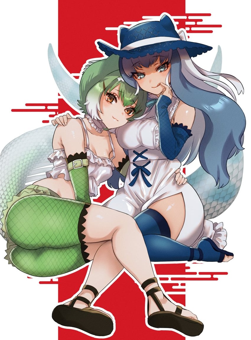 komodo dragon and chinese water dragon (kemono friends and 1 more) drawn by machiko_(kama425)