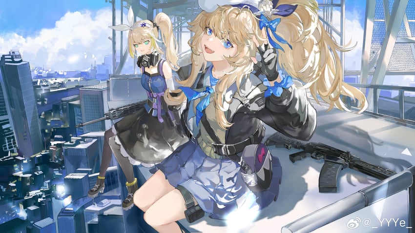 vepley and sharkry (girls' frontline and 1 more) drawn by ye_(ran_chiiipye)