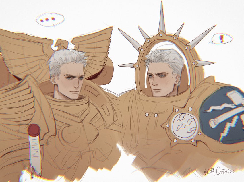 rogal dorn and gardus steel soul (warhammer 40k and 2 more) drawn by ginias