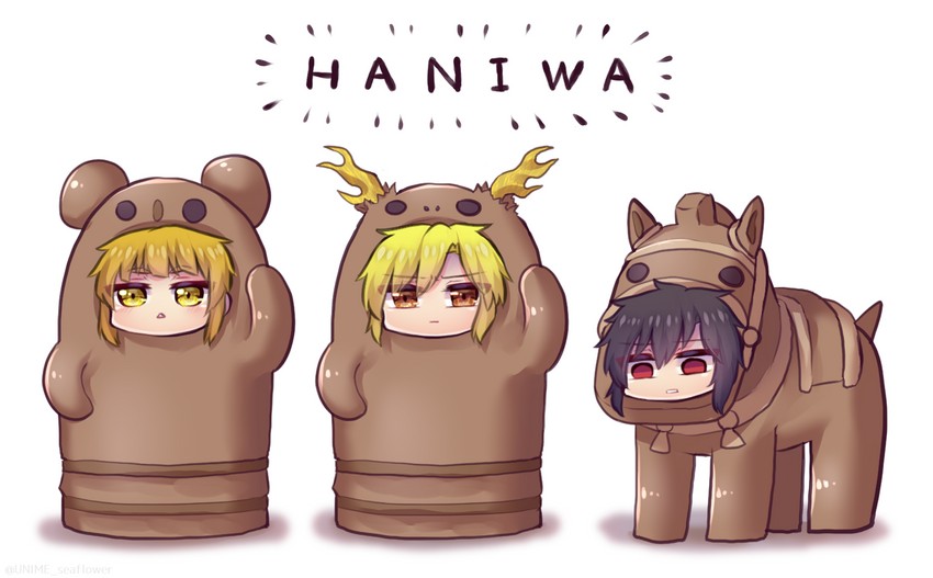 kicchou yachie, kurokoma saki, and joutouguu mayumi (touhou) drawn by unime_seaflower