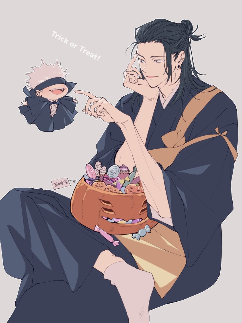 gojou satoru and getou suguru (jujutsu kaisen) drawn by u_(r_k_g_k)