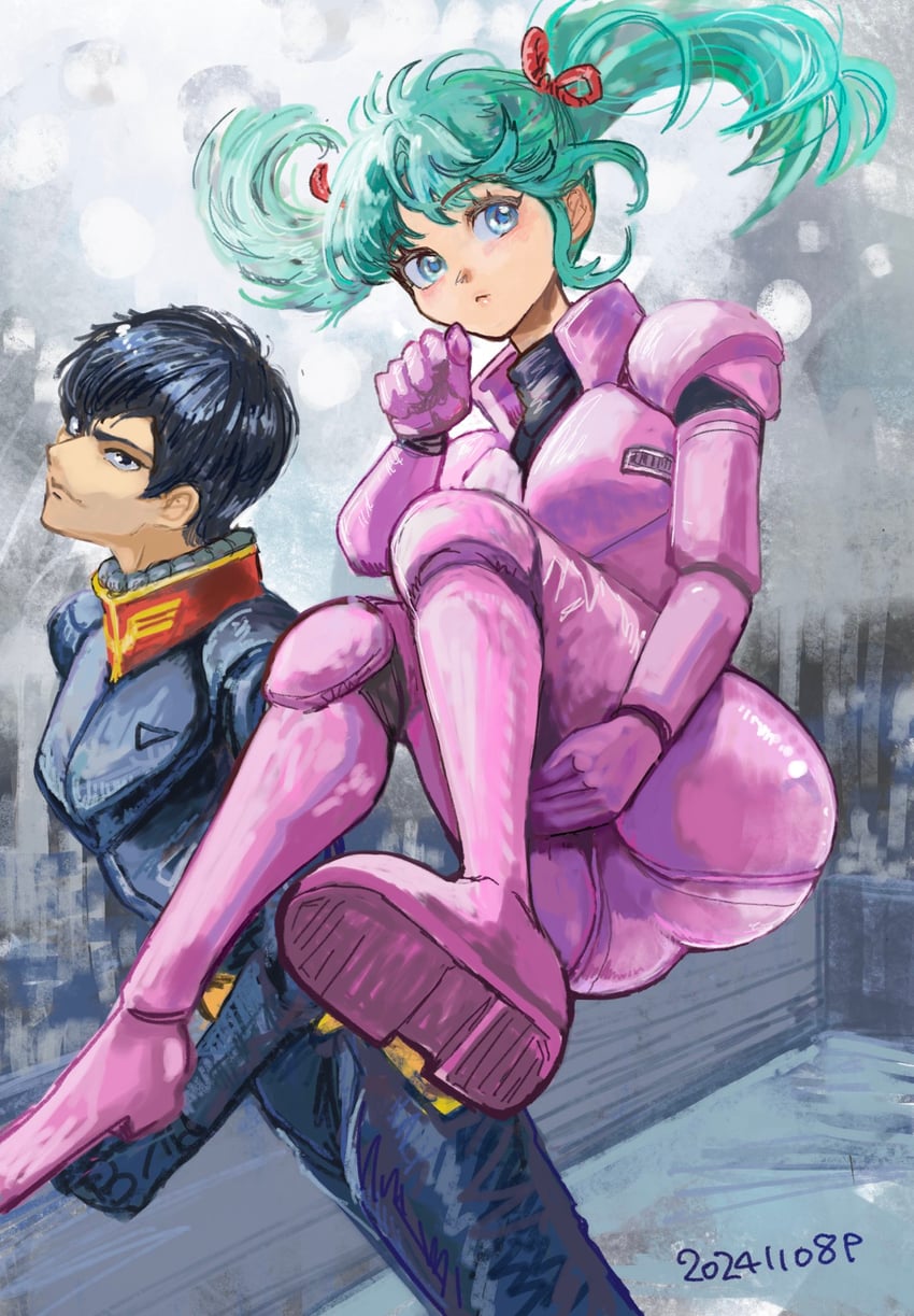 quess paraya and gyunei guss (gundam and 1 more) drawn by okrdisk2000