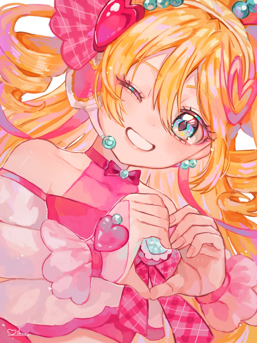 sakura uta and cure idol (precure and 1 more) drawn by 3ikurasan