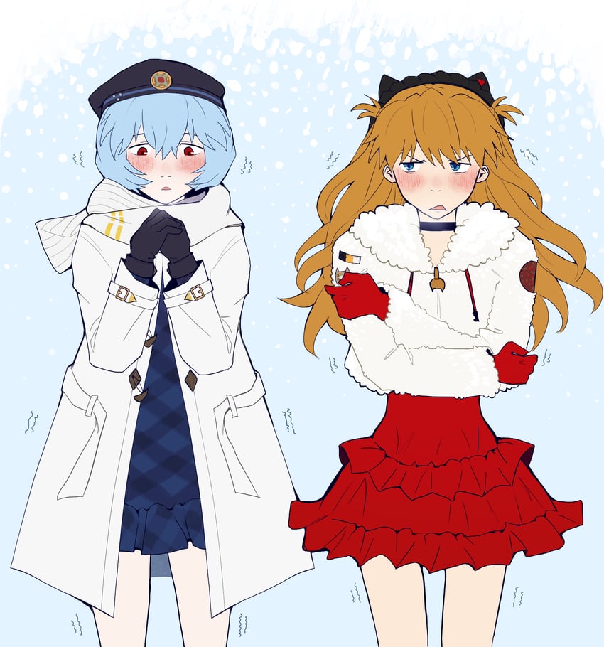 souryuu asuka langley and ayanami rei (neon genesis evangelion) drawn by gorgonz0laaa