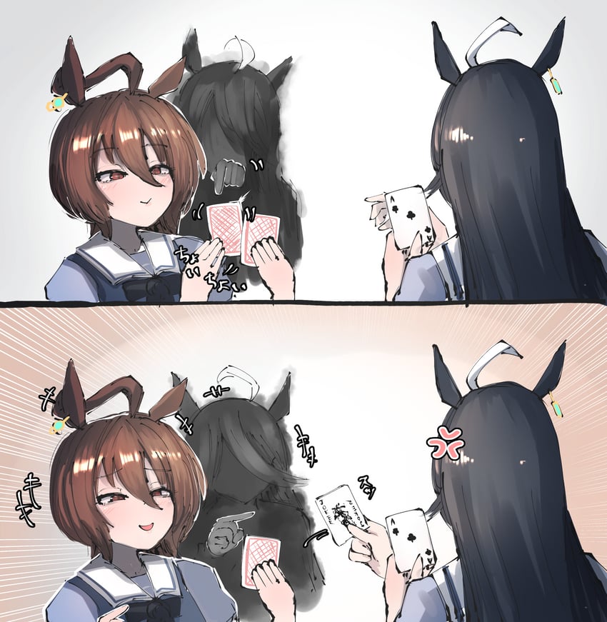 agnes tachyon, manhattan cafe, and sunday silence (umamusume) drawn by kanikama25