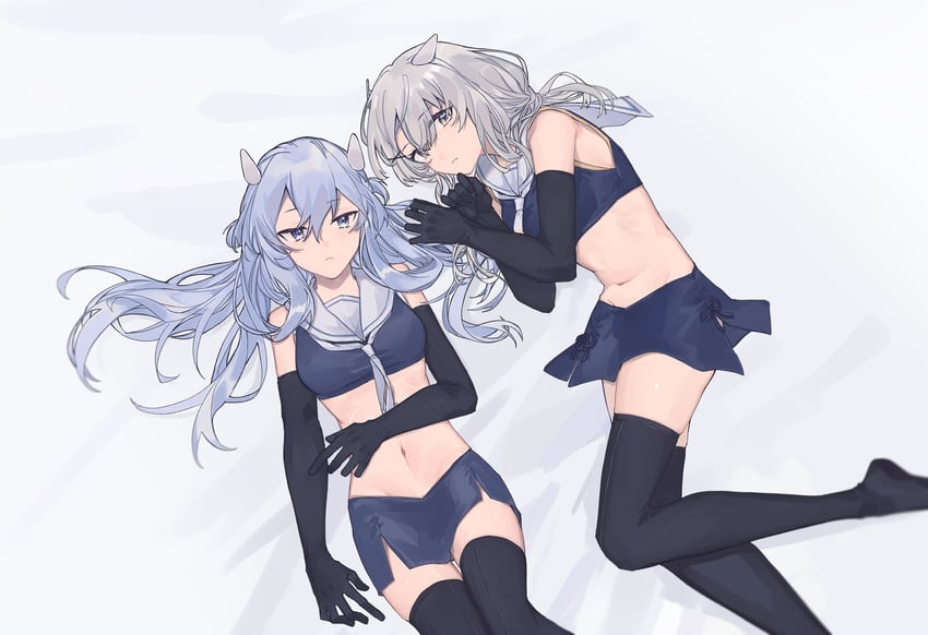 i-203 and i-201 (kantai collection) drawn by kabe_(inunufuwafuwa)