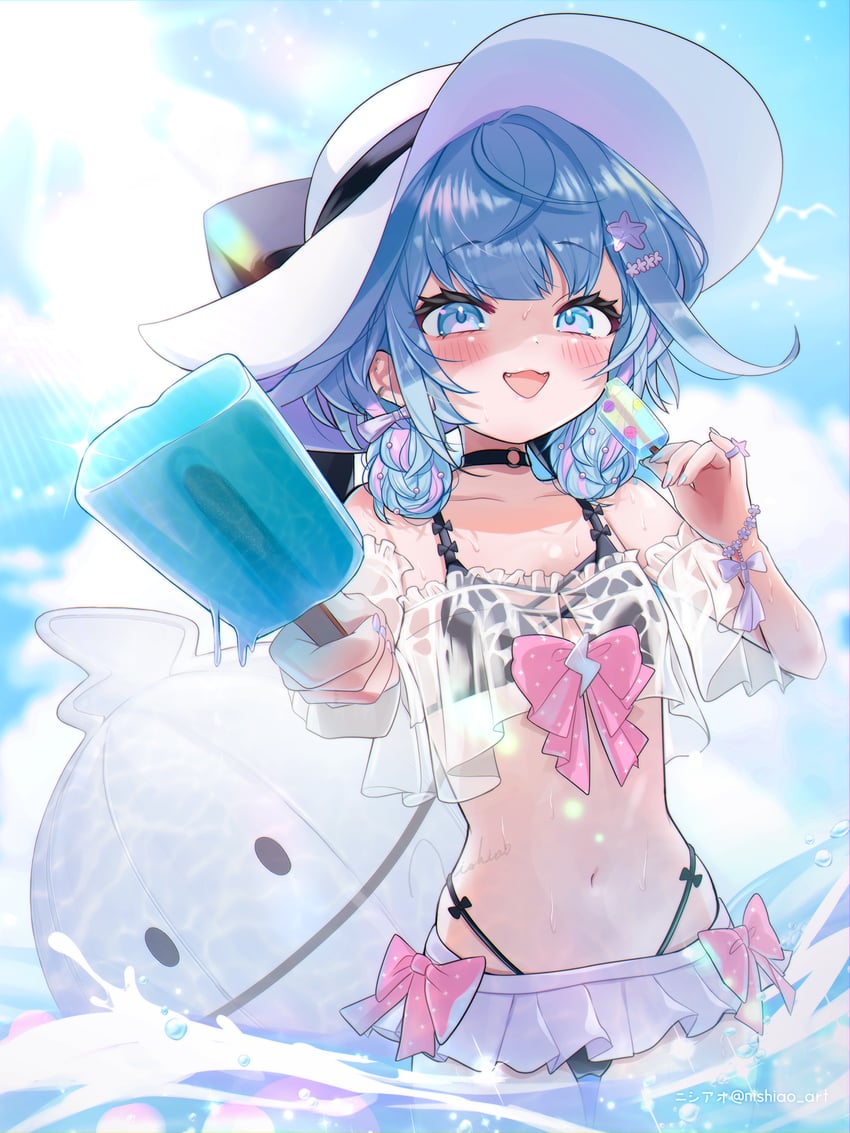 mizumiya su (hololive and 1 more) drawn by nishi_ao