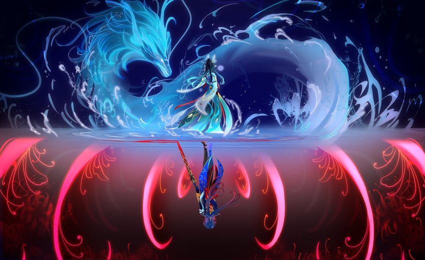 dan heng and blade (honkai and 1 more) drawn by oversaltedcat