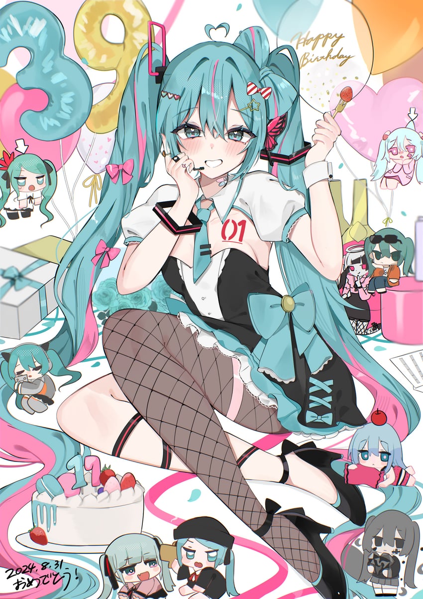 hatsune miku and nana (vocaloid and 11 more) drawn by waimoniku