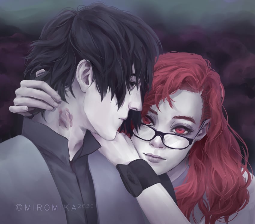 uchiha sasuke and karin (naruto and 1 more) drawn by miromika