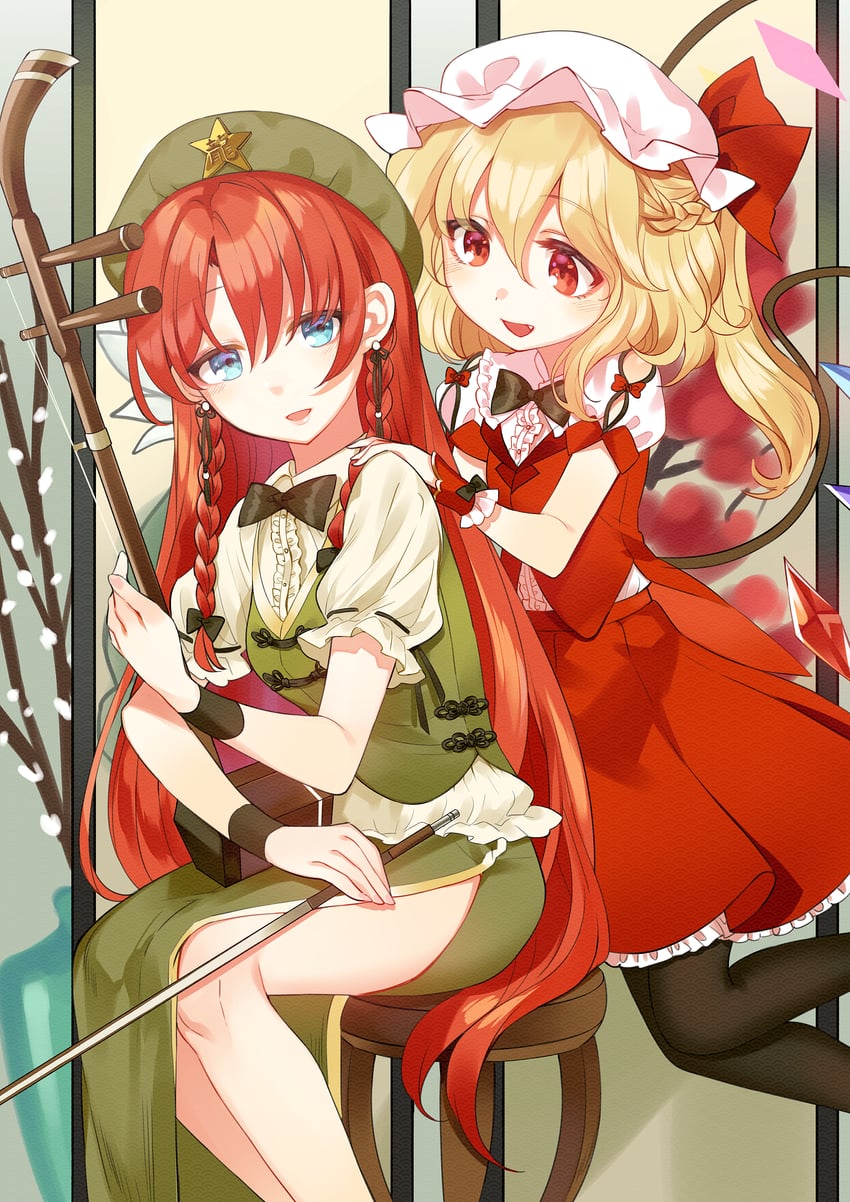 flandre scarlet and hong meiling (touhou) drawn by kanta_(pixiv9296614)
