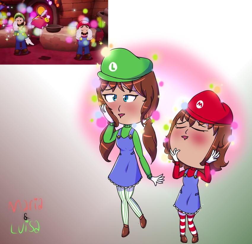 mario, luigi, and snoutlet (mario and 2 more) drawn by sora_(mintybea)