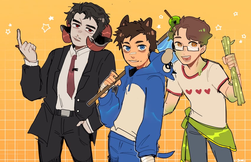 sonic the hedgehog, slimecicle, jschlatt, connoreatspants, and glatt (sonic and 2 more) drawn by gomi_(gomiidd)