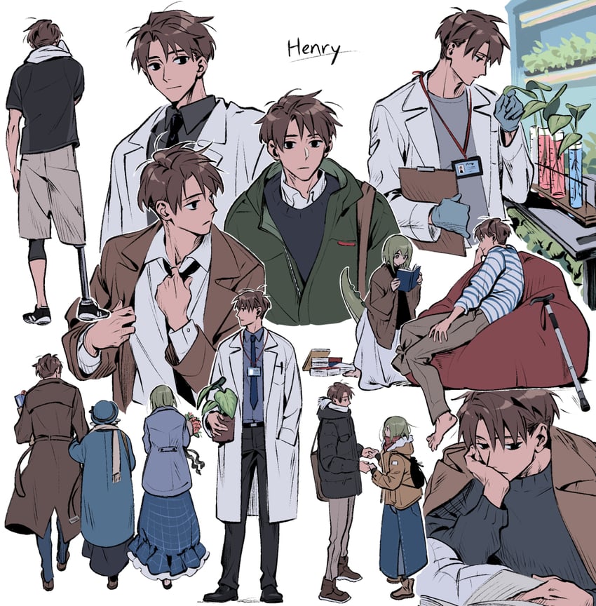 hana, henry, and caroline miller (original) drawn by ten_(lu2948d)