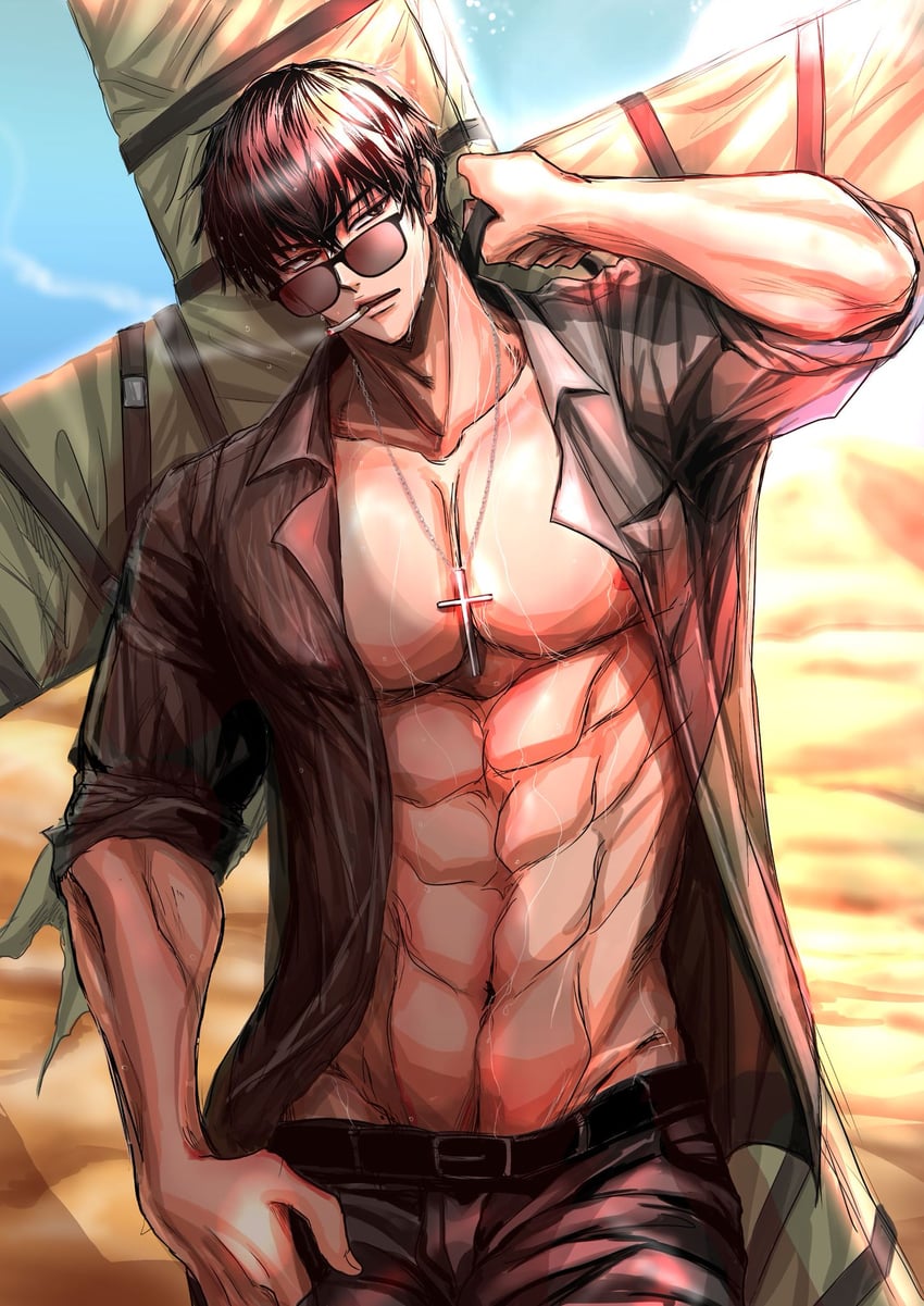 nicholas d. wolfwood (trigun and 1 more) drawn by umeokakatamago