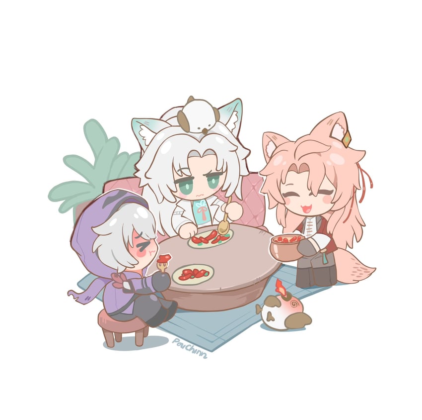 feixiao and jiaoqiu (honkai and 1 more) drawn by andangpou