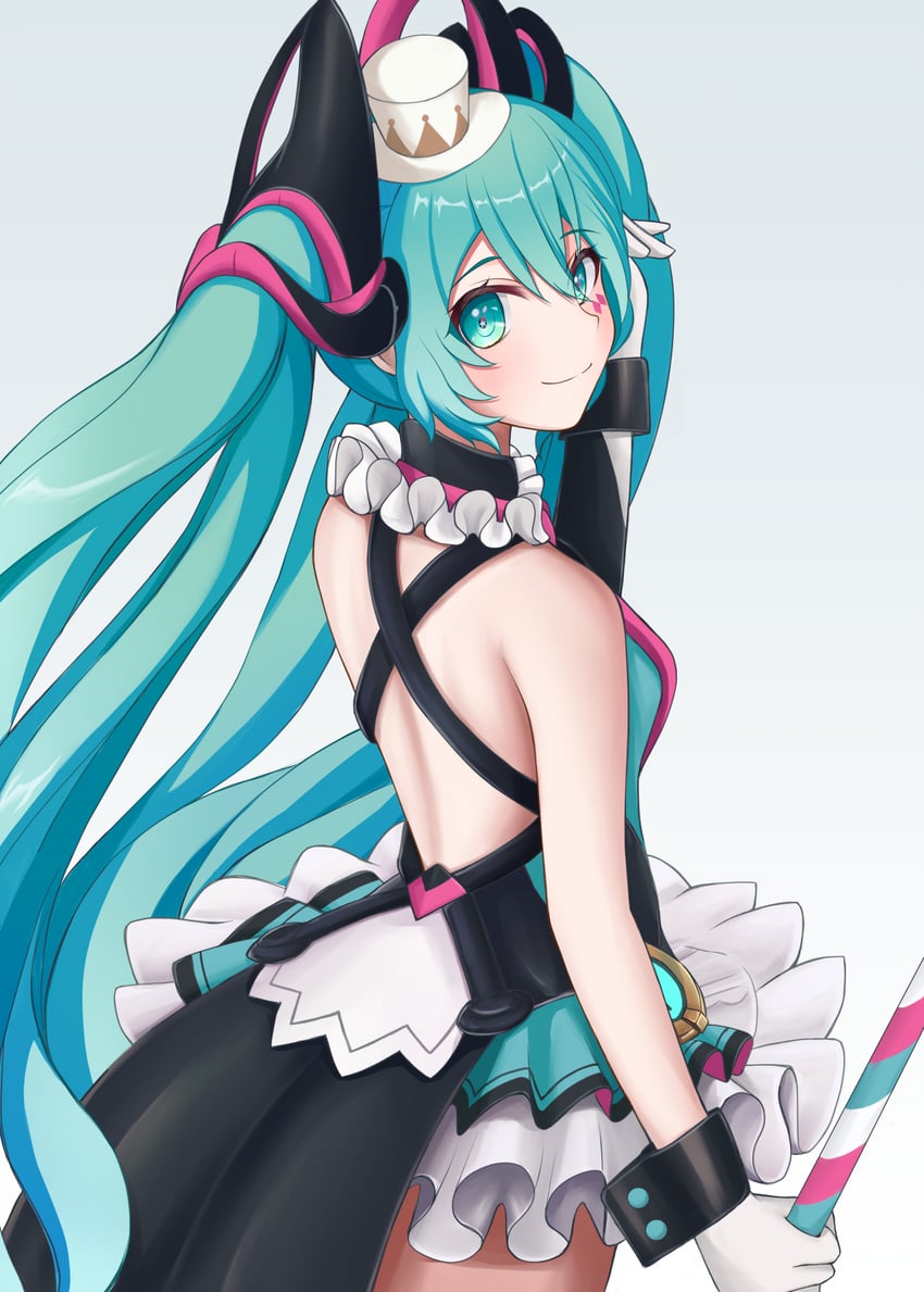 hatsune miku and magical mirai miku (vocaloid and 1 more) drawn by nekoinu_bamboo