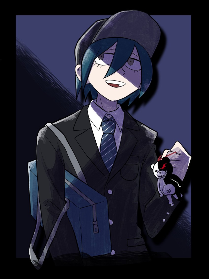 saihara shuichi and monokuma (danganronpa and 1 more) drawn by furukawa_(yomawari)