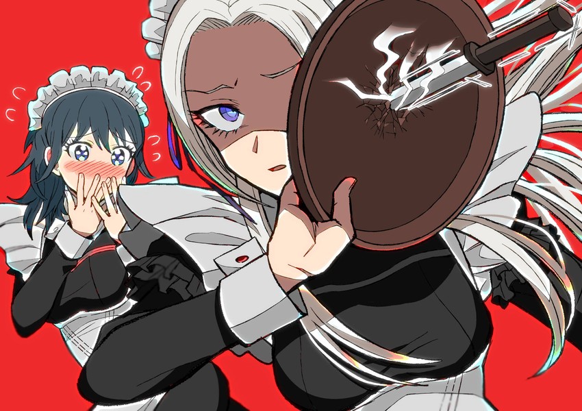 female byleth and edelgard von hresvelg (fire emblem and 1 more) drawn by kusodekablack