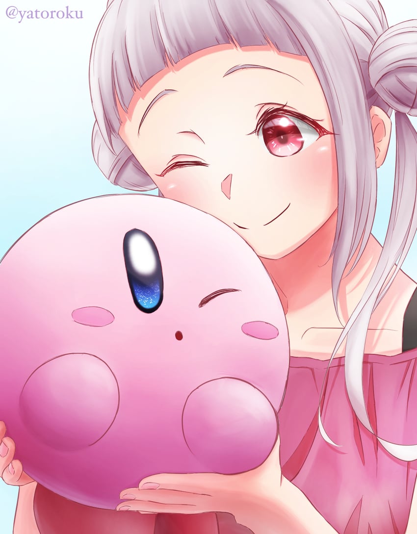 kirby and arashi chisato (love live! and 2 more) drawn by yatoroku