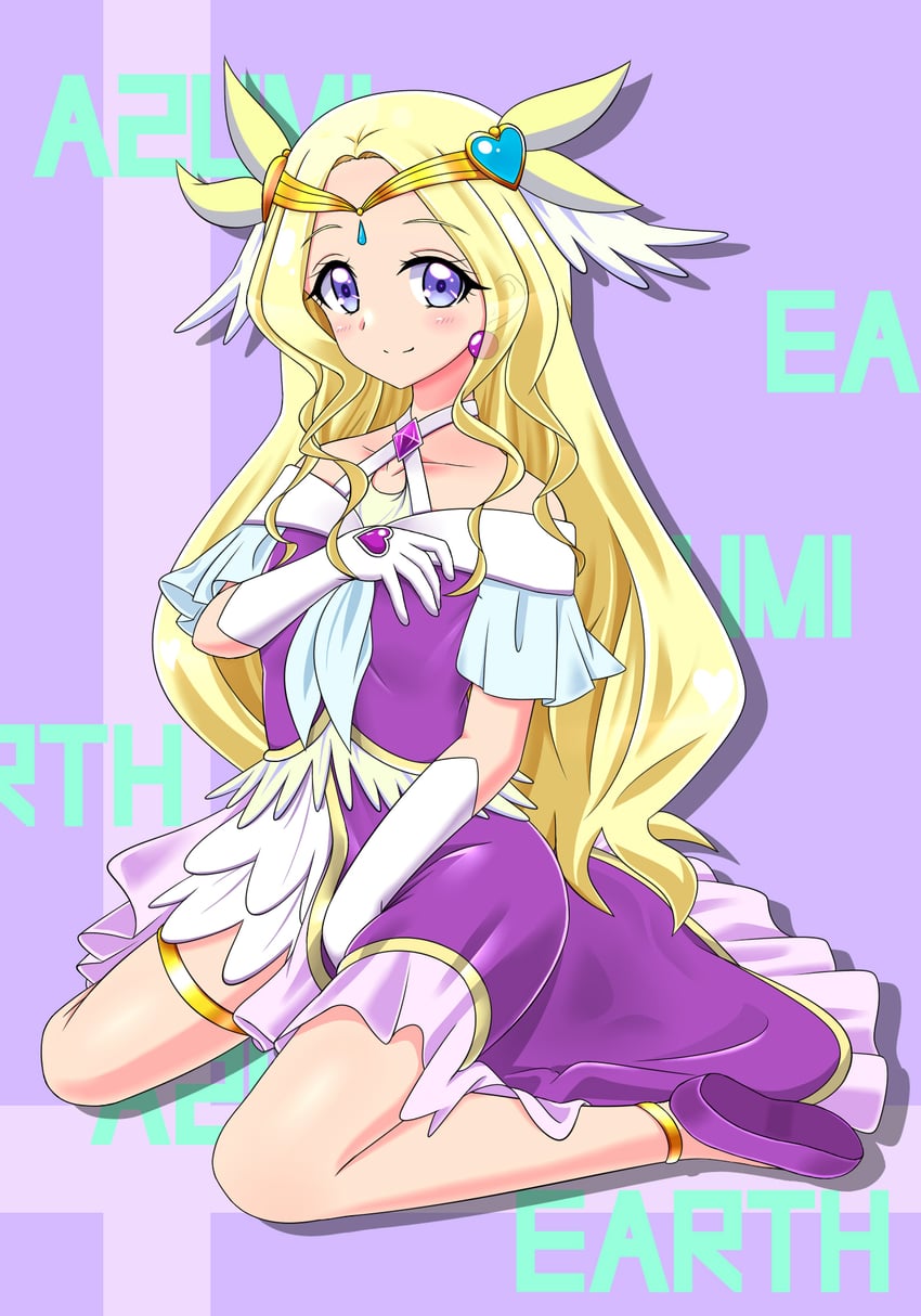 fuurin asumi and cure earth (precure and 1 more) drawn by touya_amagase