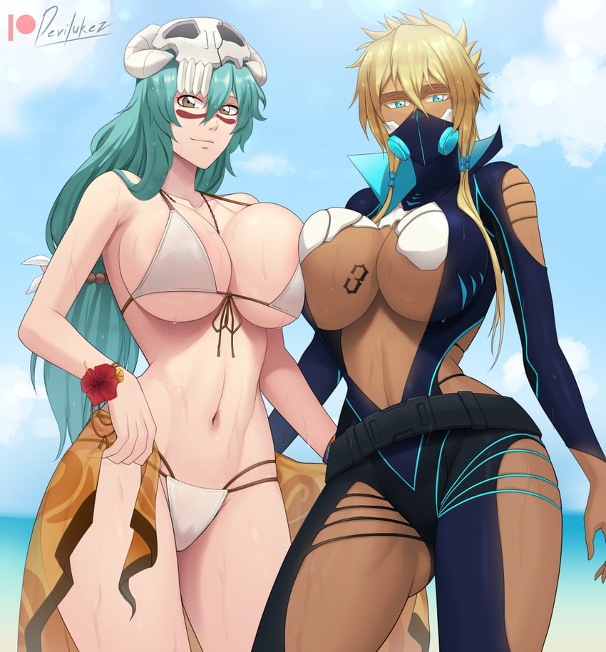 tier harribel and nelliel tu odelschwanck (bleach and 1 more) drawn by devilukez