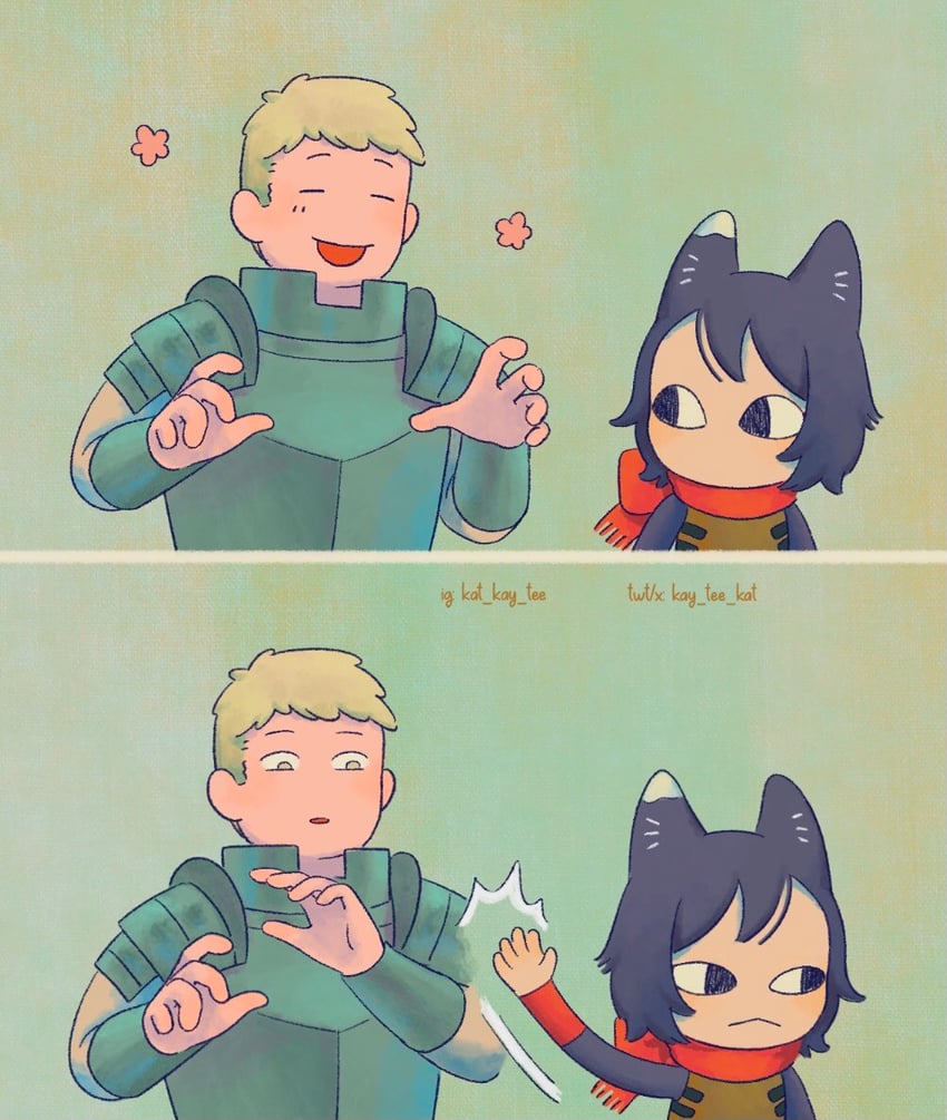 laios touden and izutsumi (dungeon meshi) drawn by kay_tee_kat
