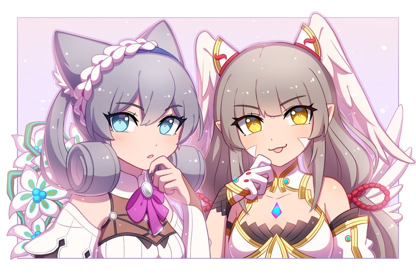 nia and melia antiqua (xenoblade chronicles and 2 more) drawn by enni