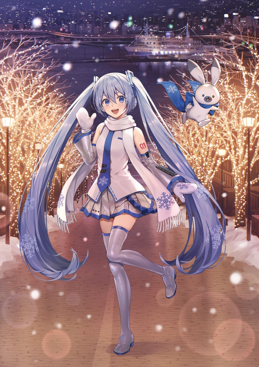 hatsune miku, yuki miku, and rabbit yukine (vocaloid and 1 more) drawn by taranboman