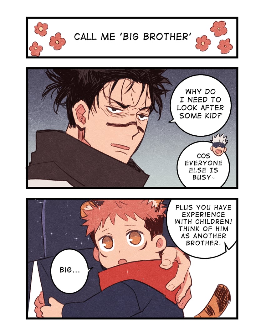gojou satoru, itadori yuuji, and choso (jujutsu kaisen) drawn by lightningstrikes