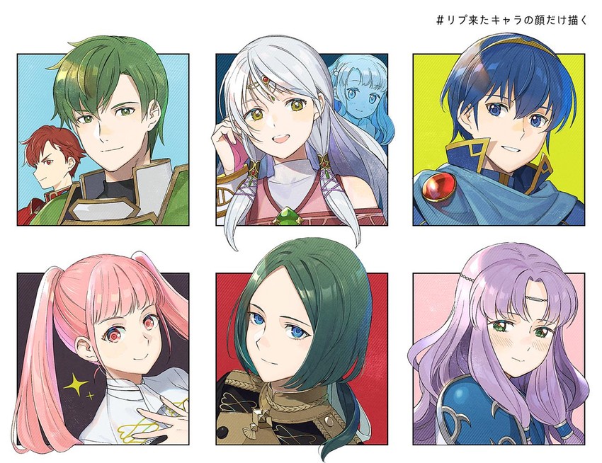 hilda valentine goneril, micaiah, marth, yune, linhardt von hevring, and 3 more (fire emblem and 5 more) drawn by kyufe
