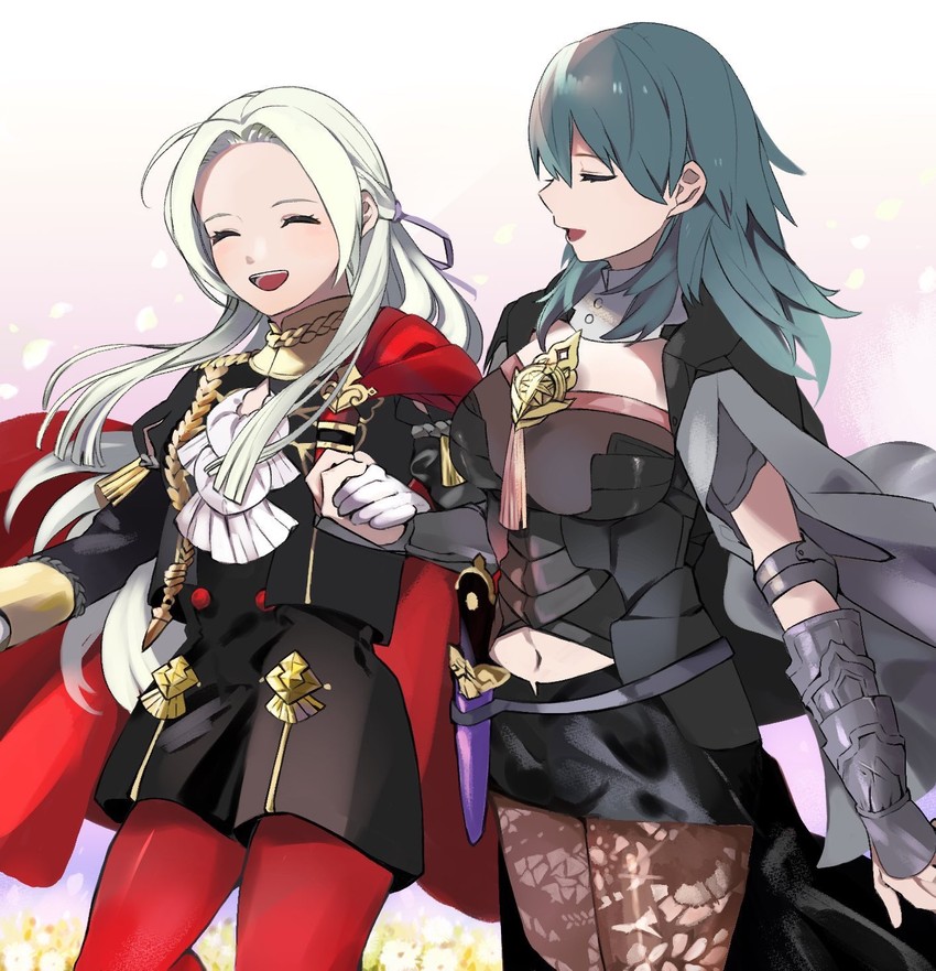 female byleth and edelgard von hresvelg (fire emblem and 1 more) drawn by ayushiba_pokefe