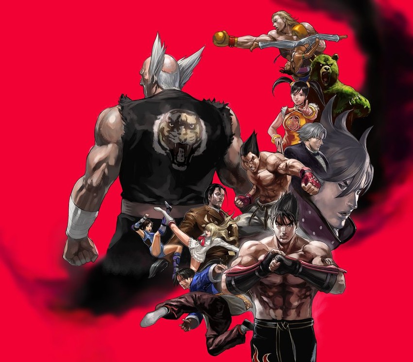 kazama asuka, lili, kazama jin, mishima kazuya, ling xiaoyu, and 8 more (tekken and 1 more) drawn by junny