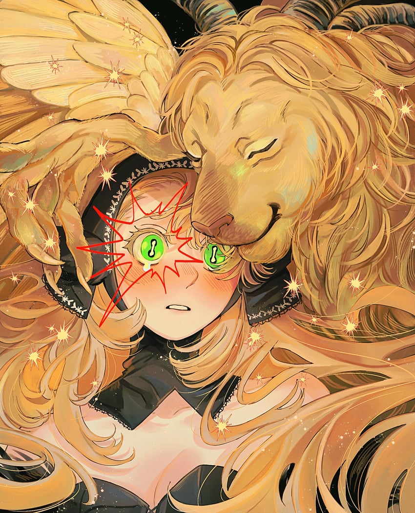 marcille donato and winged lion (dungeon meshi) drawn by sasakura34