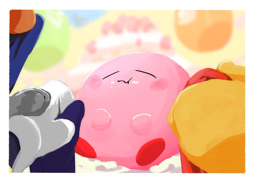 kirby, meta knight, king dedede, and bandana waddle dee (kirby and 1 more) drawn by bel_(doting123)