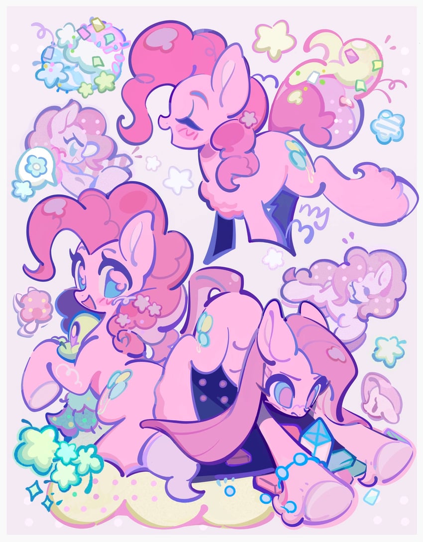 pinkie pie, pinkamena diane pie, and gummy (my little pony and 1 more) drawn by yanyannonoz
