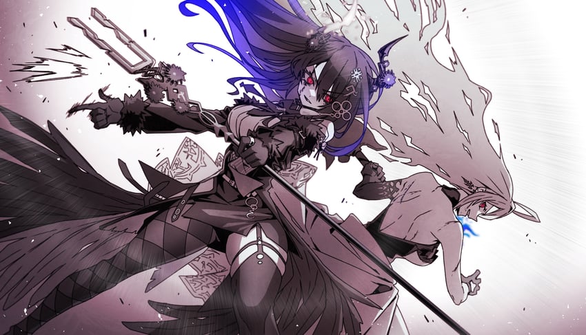 nerissa ravencroft and elizabeth rose bloodflame (hololive and 1 more) drawn by taka_t