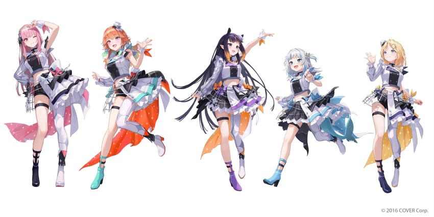 gawr gura, mori calliope, ninomae ina'nis, takanashi kiara, and watson amelia (hololive and 1 more) drawn by matsuo_shogo